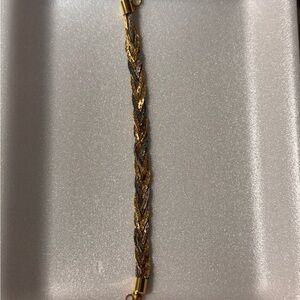 Vintage gold and silver tone braided bracelet